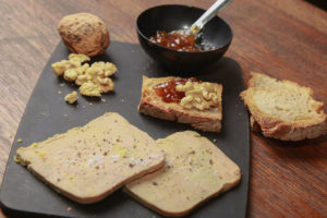 Confit d'Ascain-foie gras et chutney de figue