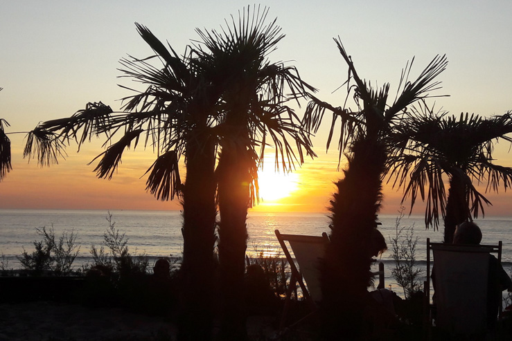 Coucher de soleil sur la côte basque-septembre