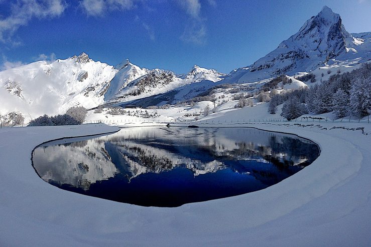 Gourette vue de l'espace nordique-Pyrénées Atlantiques