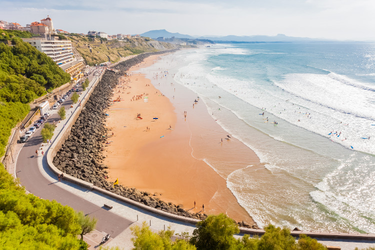 Vue de la Côte des Basques à Biarritz