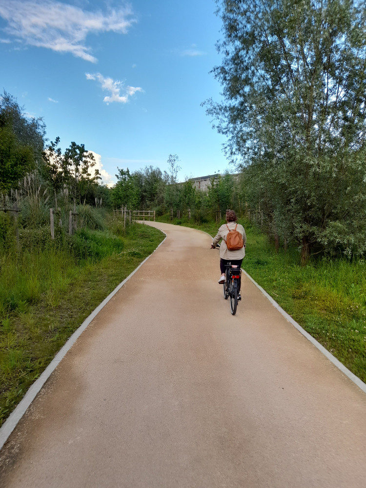 cycliste sur la voie verte à Bidart