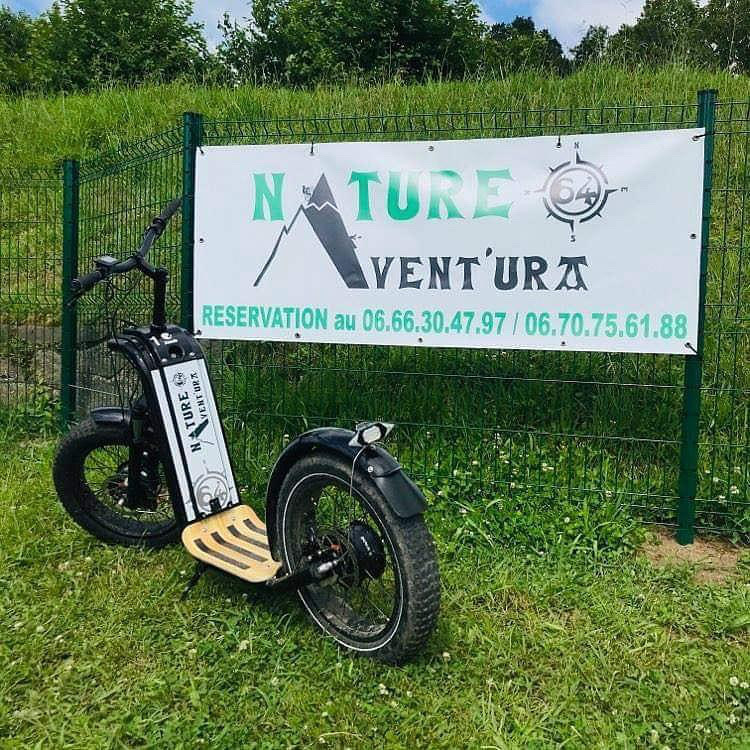 Une trottinette électrique tout-terrain de chez Nature Avent'ura 64