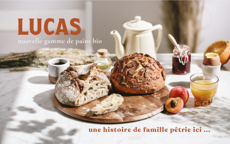 publicité pour les pains bio de Lucas