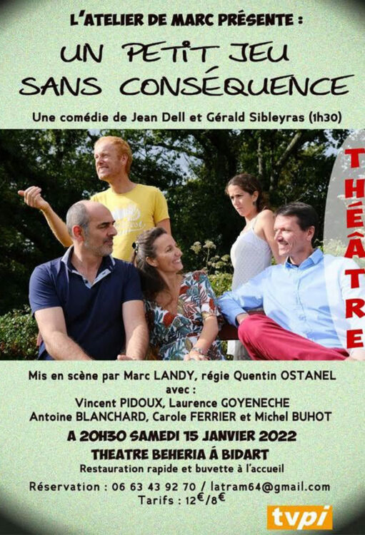 theatre bidart biarritz pays basque un petit jeu sans consequence sortie week-end