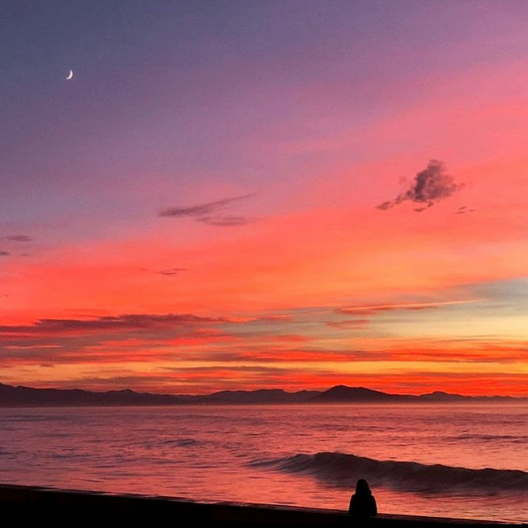 week-end pays basque photo semaine sunset pink biarritz ocean mer