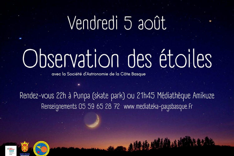 nuit des etoiles observation week-end pays basque week-end 6 aout pays basque