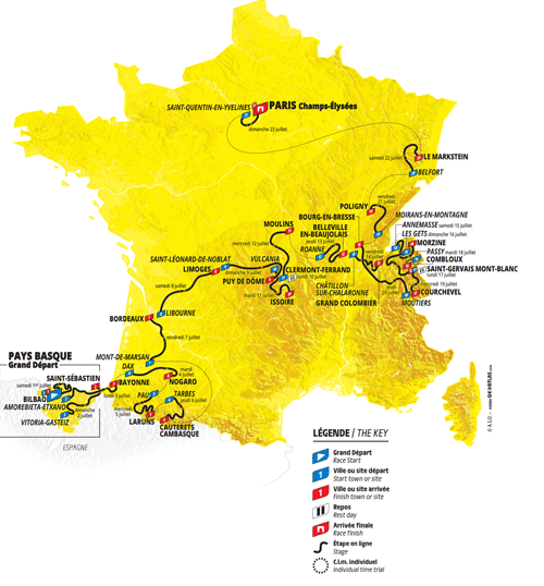 Parcours complet Tour de France 2023