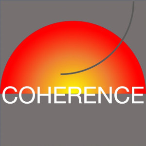 Logo de la société Cohérence, rappelant un soleil couchant